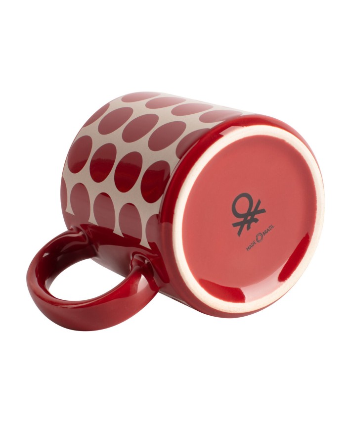 Set di Tazze Benetton Rosso Gres Pois 4 Pezzi Set di Tazze Benetton Rosso Gres Pois 4 Pezzi