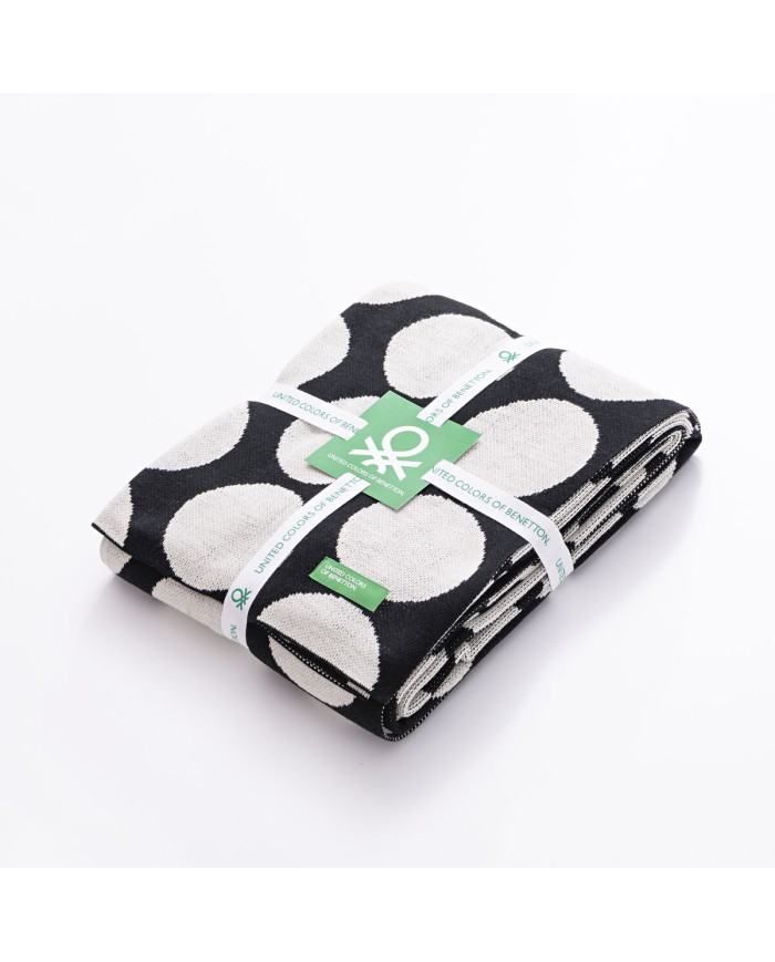 Coperta Benetton Nero Pois 140 x 190 cm Coperta Benetton Nero Pois 140 x 190 cm