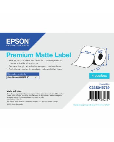 Etichette per Stampante Epson C33S045739 Bianco Ø 76,2 mm (1 Unità) (18 Unità) Etichette per Stampante Epson C33S045739 Bianco Ø 76,2 mm (1 Unità) (18 Unità)