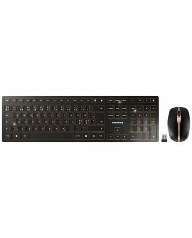 Tastiera e Mouse Cherry JD-9100PN-2 Nero Qwerty in Spagnolo