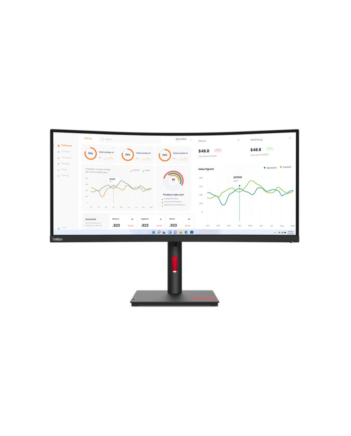Monitor Lenovo ThinkVision T34W-30 34" 60 Hz 50-60 Hz Wide Quad HD
