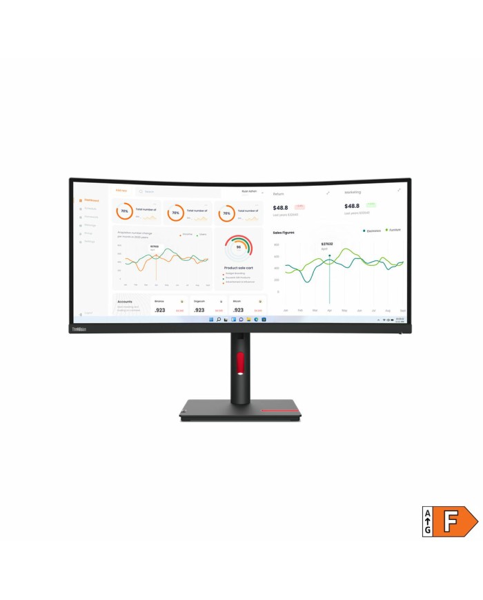 Monitor Lenovo ThinkVision T34W-30 34" 60 Hz 50-60 Hz Wide Quad HD