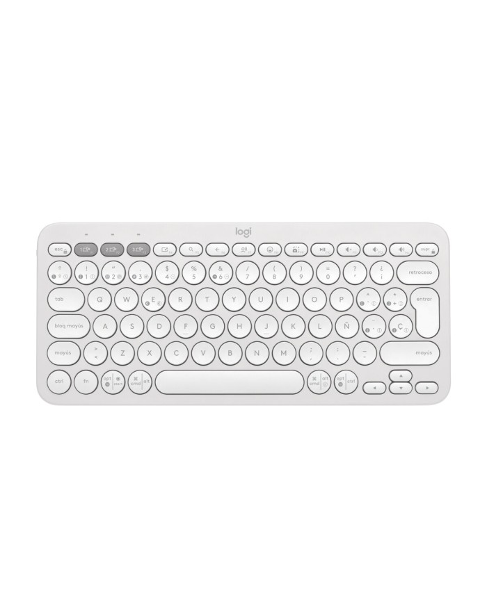 Tastiera Wireless Logitech K380s Bianco Qwerty in Spagnolo
