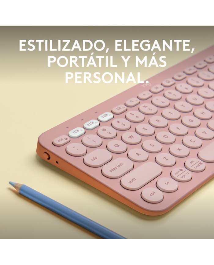 Tastiera Wireless Logitech K380s Rosa Qwerty in Spagnolo Tastiera Wireless Logitech K380s Rosa Qwerty in Spagnolo