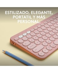 Tastiera Wireless Logitech K380s Rosa Qwerty in Spagnolo Tastiera Wireless Logitech K380s Rosa Qwerty in Spagnolo