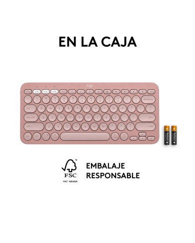 Tastiera Wireless Logitech K380s Rosa Qwerty in Spagnolo Tastiera Wireless Logitech K380s Rosa Qwerty in Spagnolo