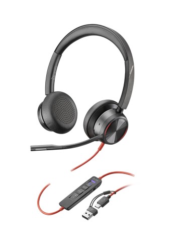 Auricolari con Microfono Poly Blackwire 8225 Nero