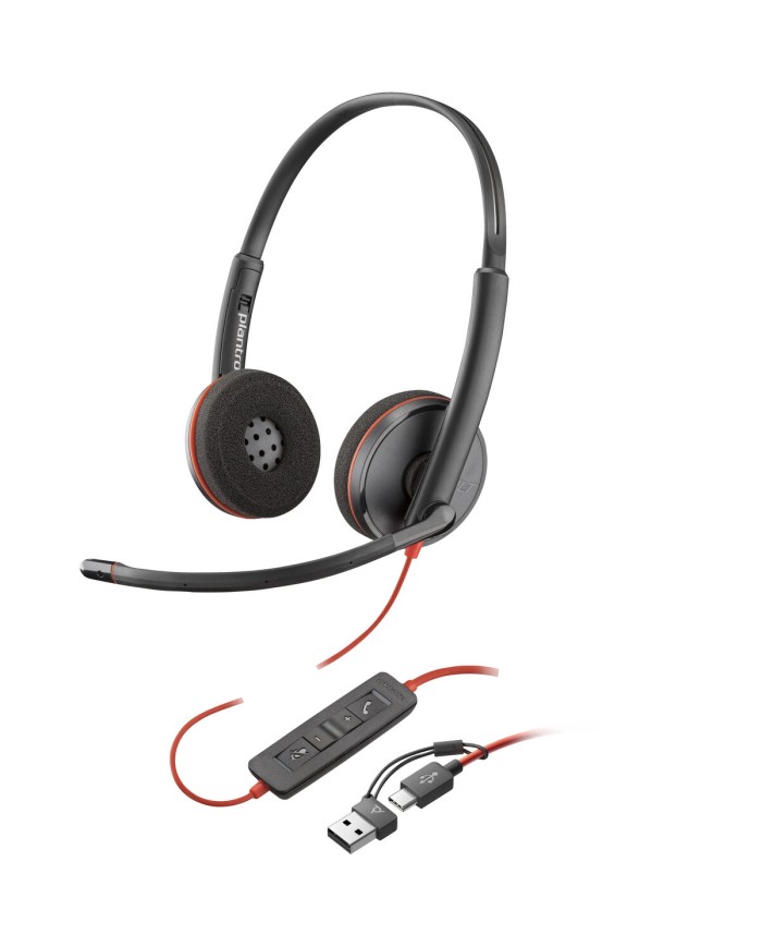 Auricolari con Microfono Poly 8X2J9A6 Nero Auricolari con Microfono Poly 8X2J9A6 Nero