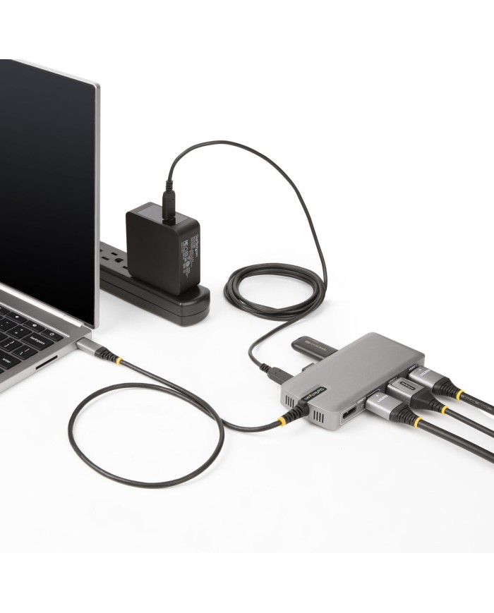 Hub USB-C Startech 117B-USBC-MULTIPORT Grigio 100 W Hub USB-C Startech 117B-USBC-MULTIPORT Grigio 100 W