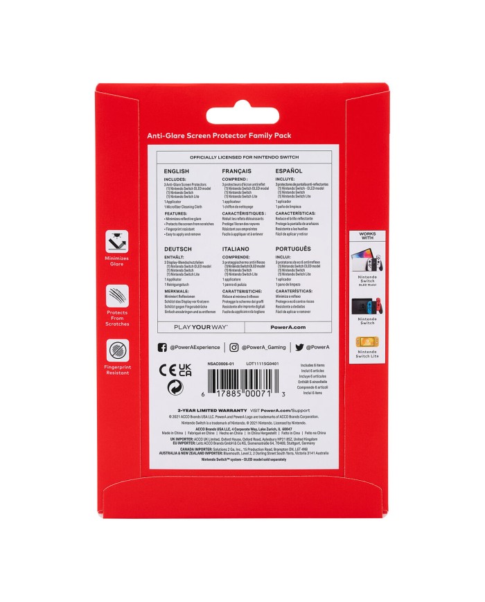 Protezione dello Schermo per Nintendo Switch Powera NSAC0006-02