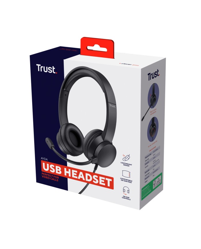 Auricolari con Microfono Trust 25088 Nero