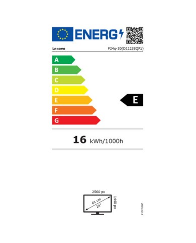Monitor Lenovo ThinkVision P24Q-30 Quad HD 23,8" 60 Hz Monitor Lenovo ThinkVision P24Q-30 Quad HD 23,8" 60 Hz