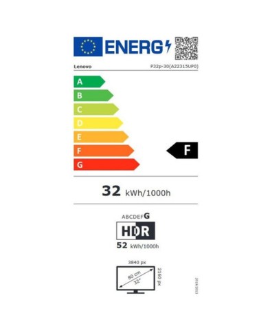 Monitor Lenovo ThinkVision P32p-30 4K Ultra HD 32" 60 Hz Monitor Lenovo ThinkVision P32p-30 4K Ultra HD 32" 60 Hz