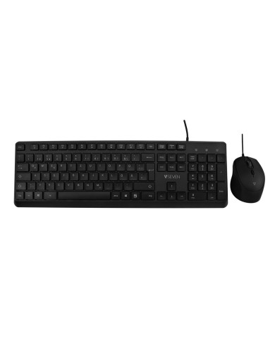Tastiera e Mouse V7 CKU350ES Nero Qwerty in Spagnolo Tastiera e Mouse V7 CKU350ES Nero Qwerty in Spagnolo