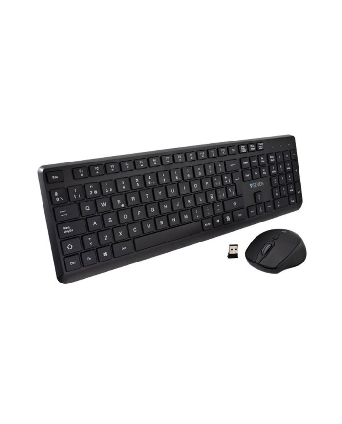 Tastiera e Mouse V7 CKW350ES Nero Qwerty in Spagnolo Tastiera e Mouse V7 CKW350ES Nero Qwerty in Spagnolo