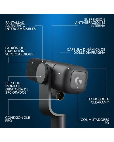 Microfono Logitech 988-000565 Nero Microfono Logitech 988-000565 Nero