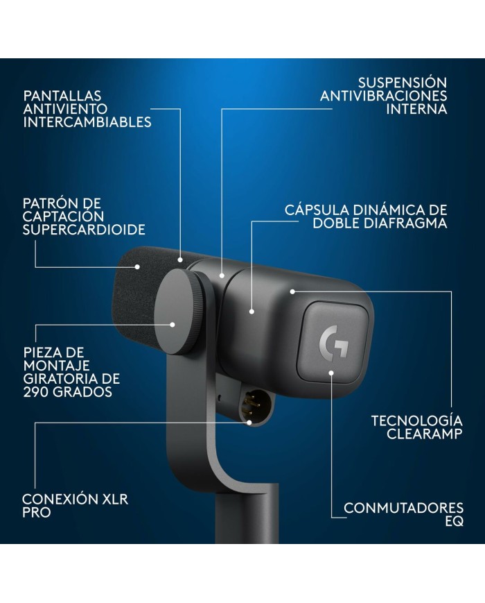 Microfono Logitech 988-000565 Nero