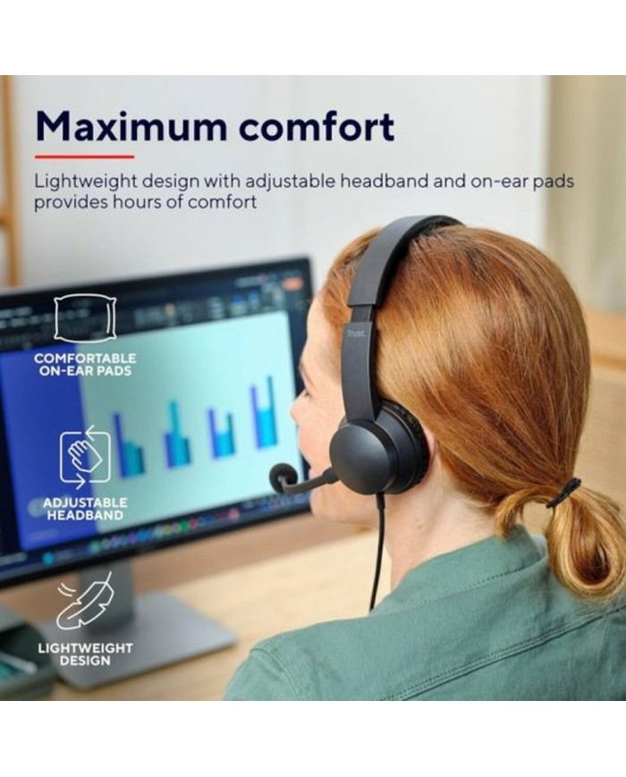 Auricolari con Microfono Trust 25087 Nero