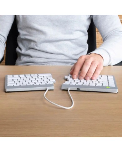 Tastiera e Mouse R-Go RGOSBESWLWH Bianco Spagnolo QWERTY Tastiera e Mouse R-Go RGOSBESWLWH Bianco Spagnolo QWERTY