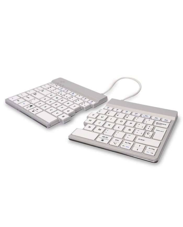 Tastiera e Mouse R-Go RGOSBESWLWH Bianco Spagnolo QWERTY Tastiera e Mouse R-Go RGOSBESWLWH Bianco Spagnolo QWERTY