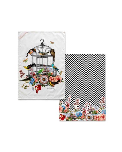 Panno da Cucina HappyFriday Hanging Garden Multicolore 70 x 50 cm (2 Unità)
