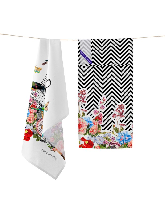 Panno da Cucina HappyFriday Hanging Garden Multicolore 70 x 50 cm (2 Unità) Panno da Cucina HappyFriday Hanging Garden Multicolore 70 x 50 cm (2 Unità)