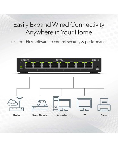 Cavo USB Netgear GS308E-400EUS Nero Cavo USB Netgear GS308E-400EUS Nero