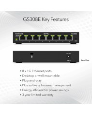 Cavo USB Netgear GS308E-400EUS Nero Cavo USB Netgear GS308E-400EUS Nero