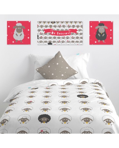 Tela HappyFriday Baleno Teen Little sheep Multicolore 27 x 27 cm Tela HappyFriday Baleno Teen Little sheep Multicolore 27 x 27 cm