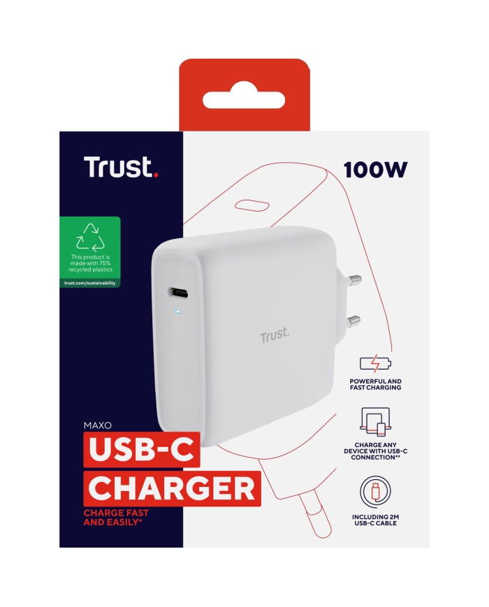 Caricabatterie da Parete Trust 25140 Bianco Caricabatterie da Parete Trust 25140 Bianco