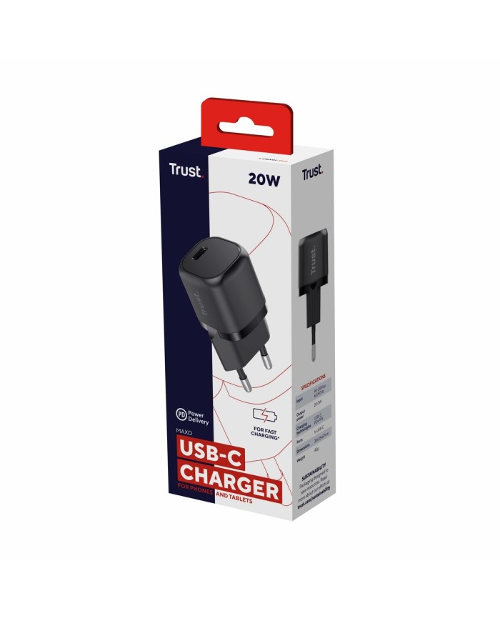 Caricabatterie da Parete Trust 25174 Nero (1 Unità) Caricabatterie da Parete Trust 25174 Nero (1 Unità)