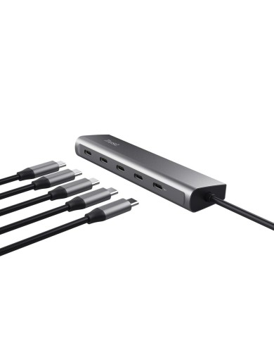 Hub USB Trust 25136 Argentato 10 cm (1 Unità) Hub USB Trust 25136 Argentato 10 cm (1 Unità)