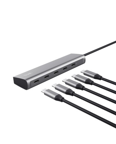Hub USB Trust 25136 Argentato 10 cm (1 Unità) Hub USB Trust 25136 Argentato 10 cm (1 Unità)