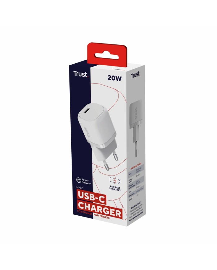 Caricabatterie da Parete Trust 25205 Bianco (1 Unità)
