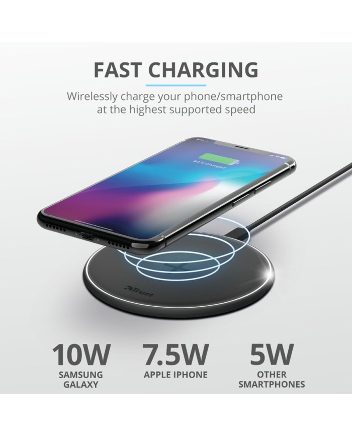 Caricabatterie Senza Fili Trust 23599 Nero Caricabatterie Senza Fili Trust 23599 Nero