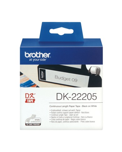 Carta Continua per Stampanti Brother DK22205 Bianco Nero (1 Unità)