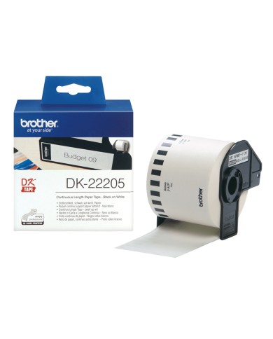 Carta Continua per Stampanti Brother DK22205 Bianco Nero (1 Unità)
