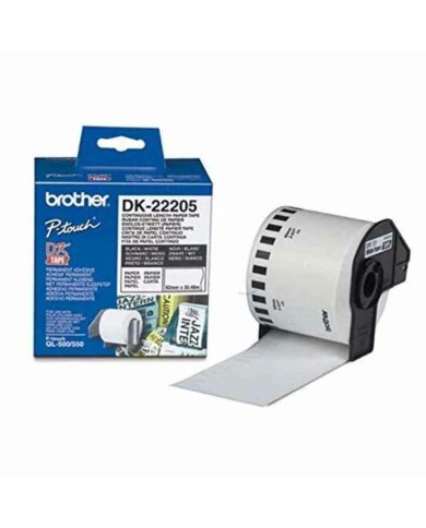 Carta Continua per Stampanti Brother DK22205 Bianco Nero (1 Unità)