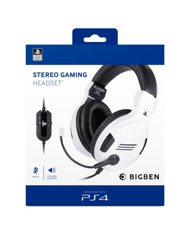 Auricolari con Microfono Gaming Big Ben Interactive PS4OFHEADSETV3WHITE Bianco Nero/Bianco Auricolari con Microfono Gaming Big Ben Interactive PS4OFHEADSETV3WHITE Bianco Nero/Bianco