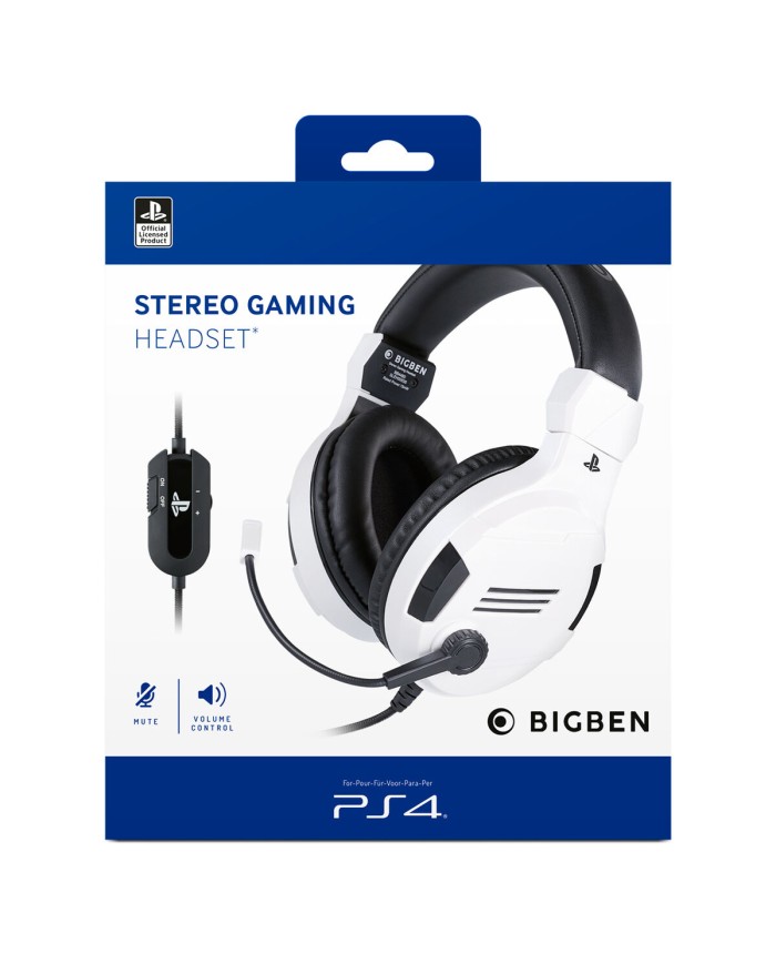 Auricolari con Microfono Gaming Big Ben Interactive PS4OFHEADSETV3WHITE Bianco Nero/Bianco