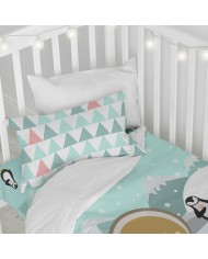 Set di copripiumino HappyFriday Happynois Skymo Day Multicolore Culla Neonato 2 Pezzi