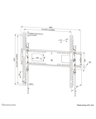 Supporto TV Neomounts WL35-750BL18 43"