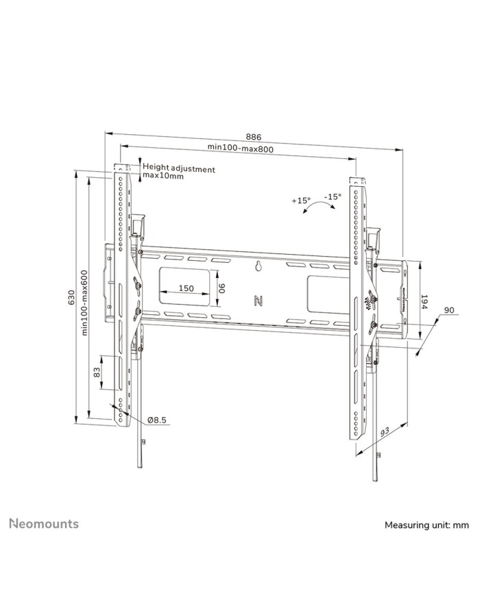 Supporto TV Neomounts WL35-750BL18 43"