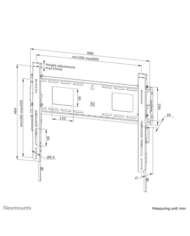 Supporto TV Neomounts WL30-750BL16 42" 86"