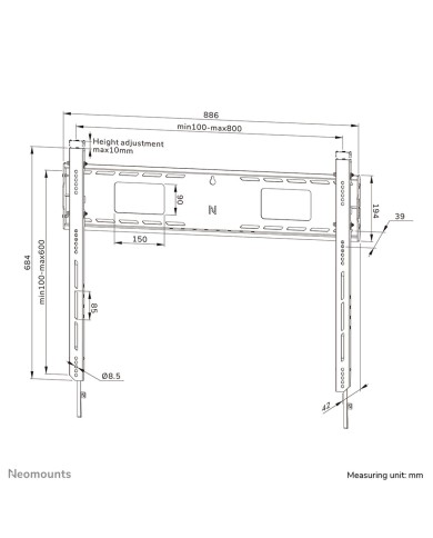 Supporto TV Neomounts WL30-750BL18 43"