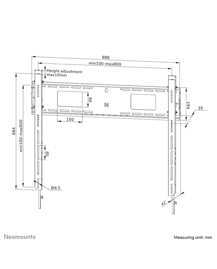 Supporto TV Neomounts WL30-750BL18 43"