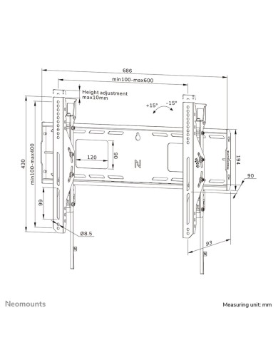 Supporto TV Neomounts WL35-750BL16 42" 86"