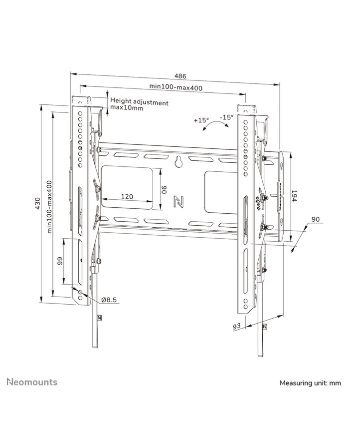 Supporto TV Neomounts WL35-750BL14 32" 75" 100 kg
