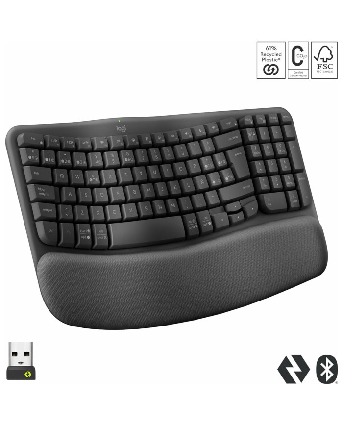 Tastiera Logitech 920-012296 Grafite Spagnolo QWERTY Tastiera Logitech 920-012296 Grafite Spagnolo QWERTY