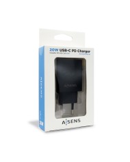 Caricabatterie da Parete Aisens ASCH-1PD20-BK Nero 20 W USB-C Caricabatterie da Parete Aisens ASCH-1PD20-BK Nero 20 W USB-C